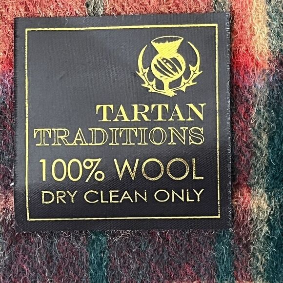 NWT Tartan Traditions Scarf 100% Wool Scotland Wrap Fringed 64" x 12" - Picture 5 of 7